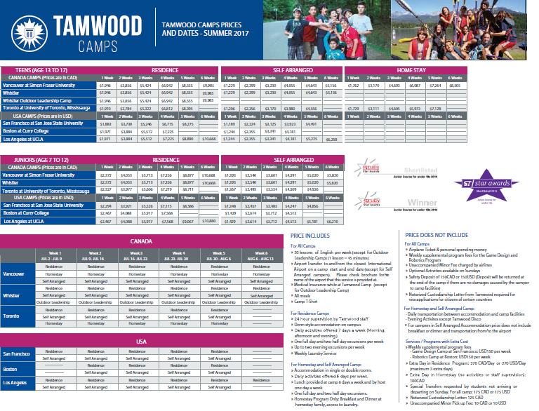tamwood camp price