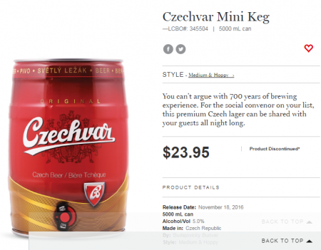 Czechvar Mini Keg LCBO