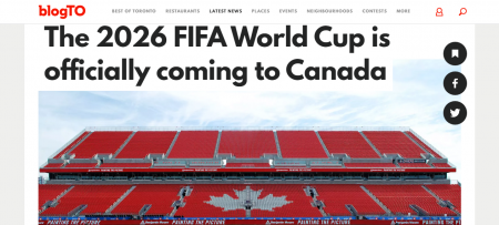 The 2026 FIFA World Cup is officially coming to Canada